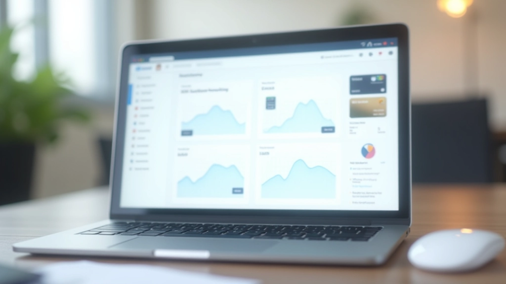 Dashboard einer Banking-Aggregator-App mit mehreren Konten und Kontosaldo auf einem Laptop-Bildschirm