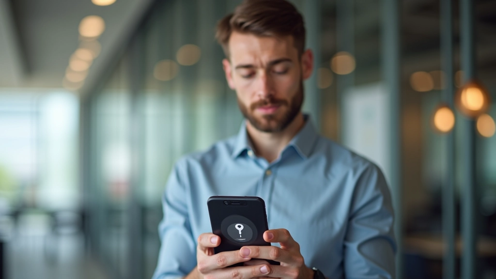 Person mit Smartphone und Sicherheitsschloss-Symbol für sichere Banking-Verbindungen und Datenschutz