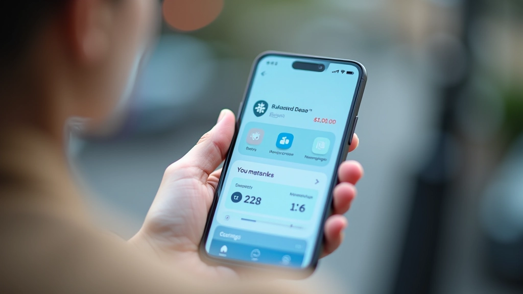 Smartphone zeigt Banking-App mit Kontotransaktionen und digitalem Finanzmanagement