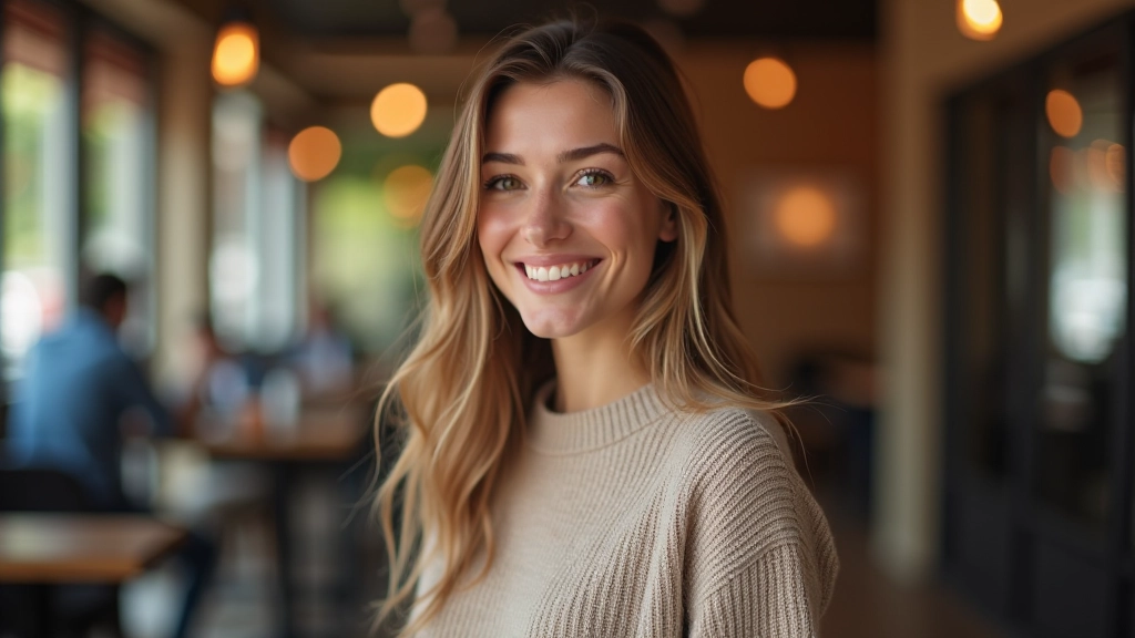 Frau benutzt kontaktlose Zahlung mit Smartphone an Kasse eines Cafés