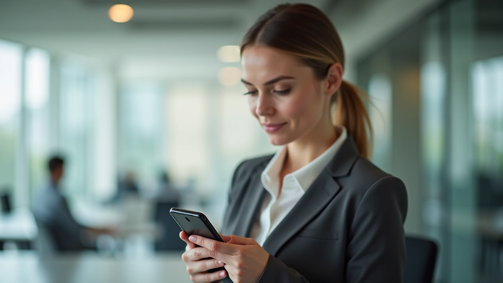 Frau nutzt Banking-App auf Smartphone und überprüft Finanzübersicht und Ausgabentrackingillan